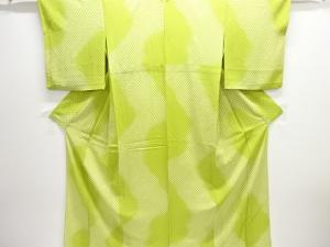 駒絽斜め格子模様小紋着物